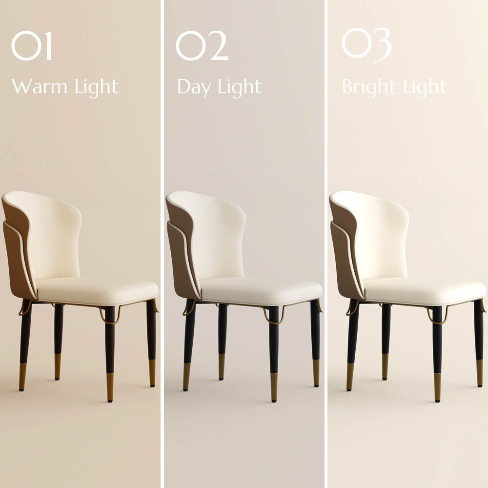 Brown & Beige Leather Dining Chairs