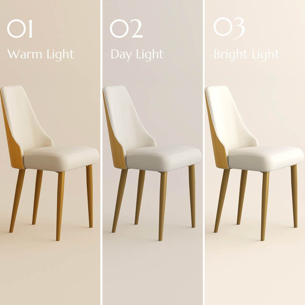 Modern Luxury Orange & Beige PU Leather Dining Chairs