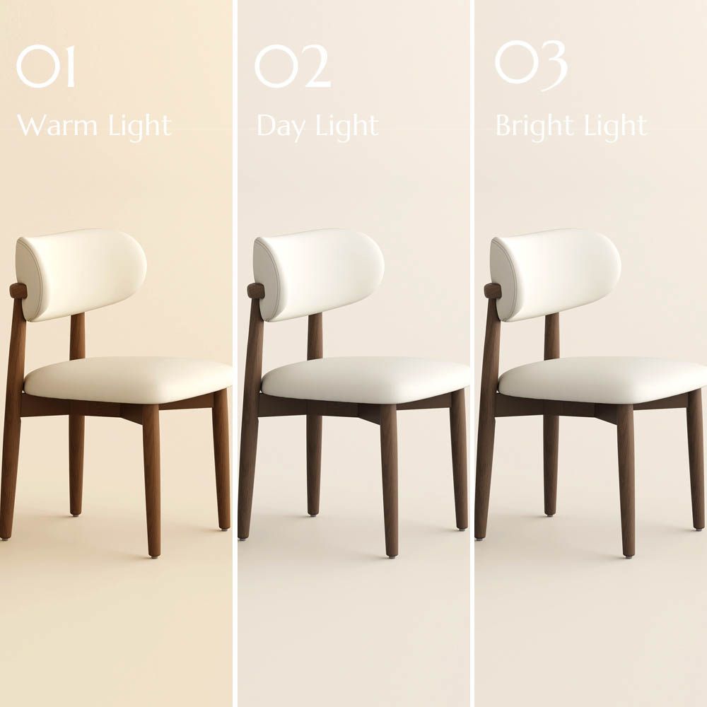 Fully Assembled Beige & Walnut PU Leather Dining Chairs