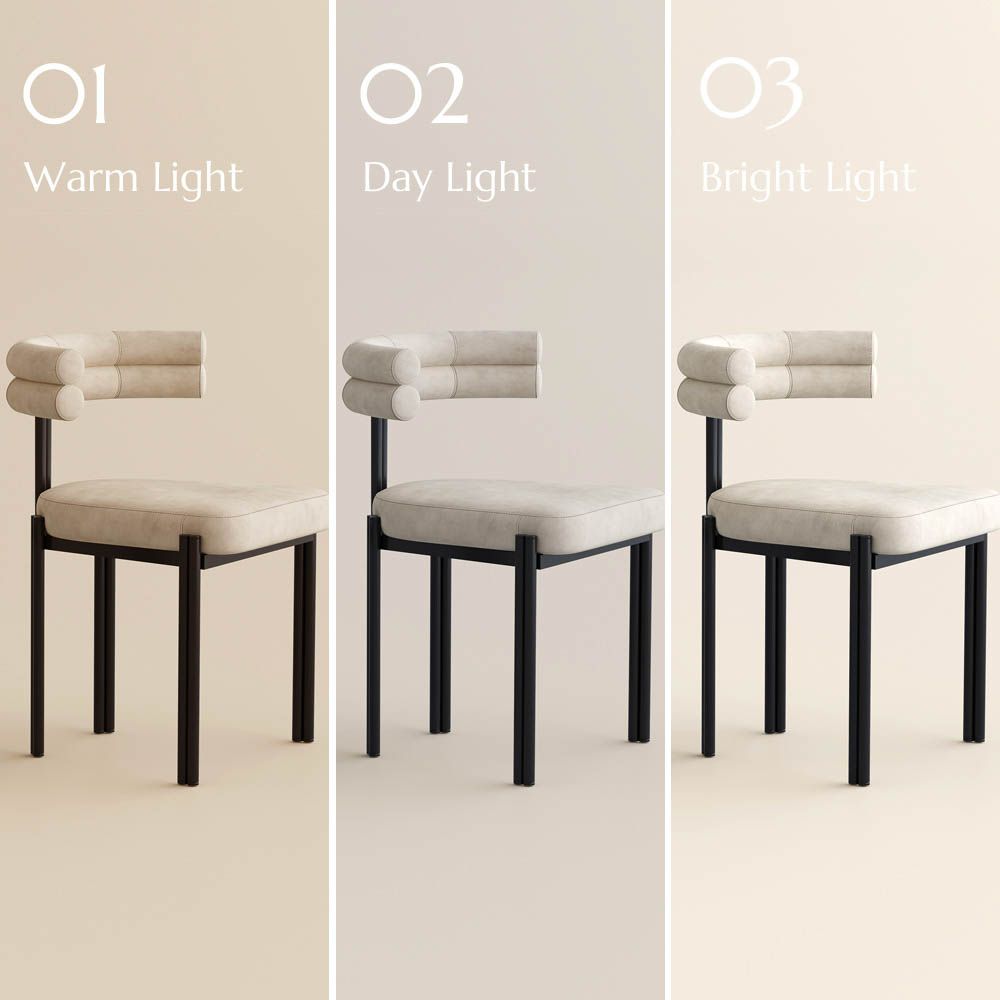 Open Back White & Black Velvet Dining Chairs
