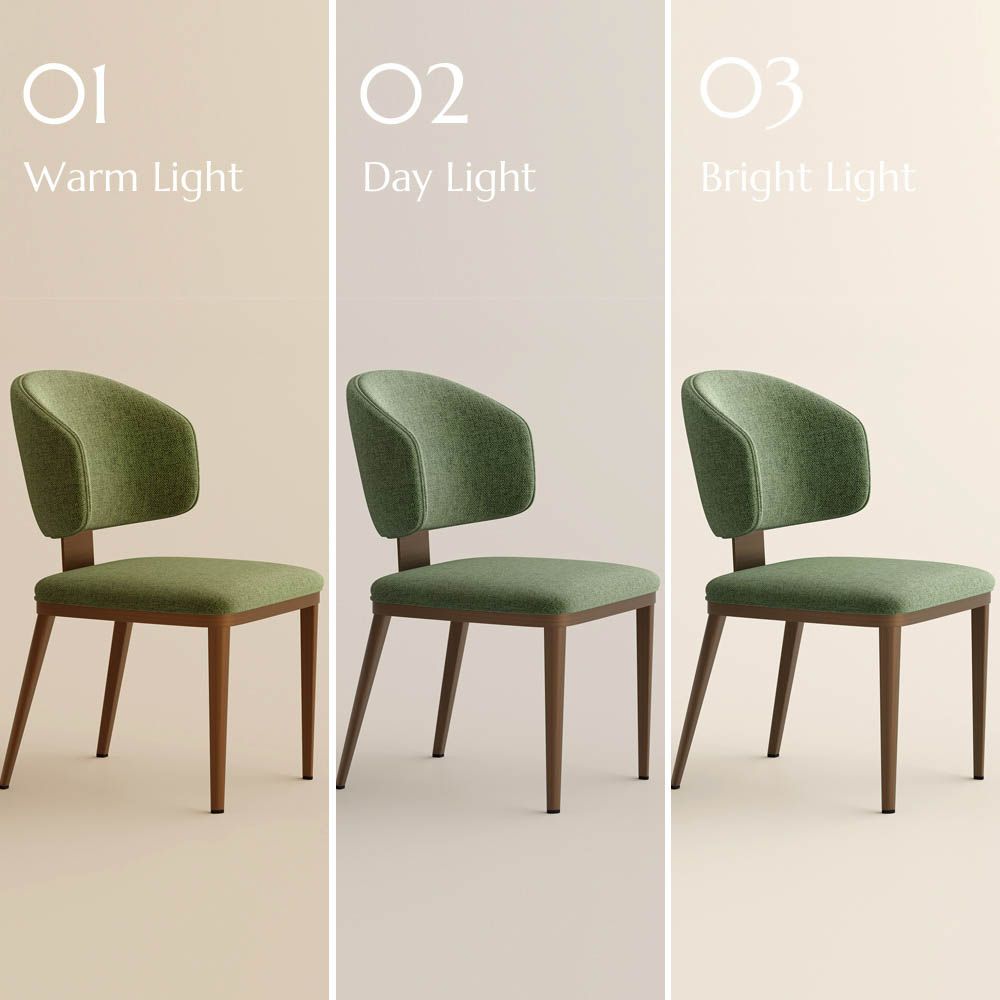 Side Chair Green & Bronze Cotton Linen Dining Chairs