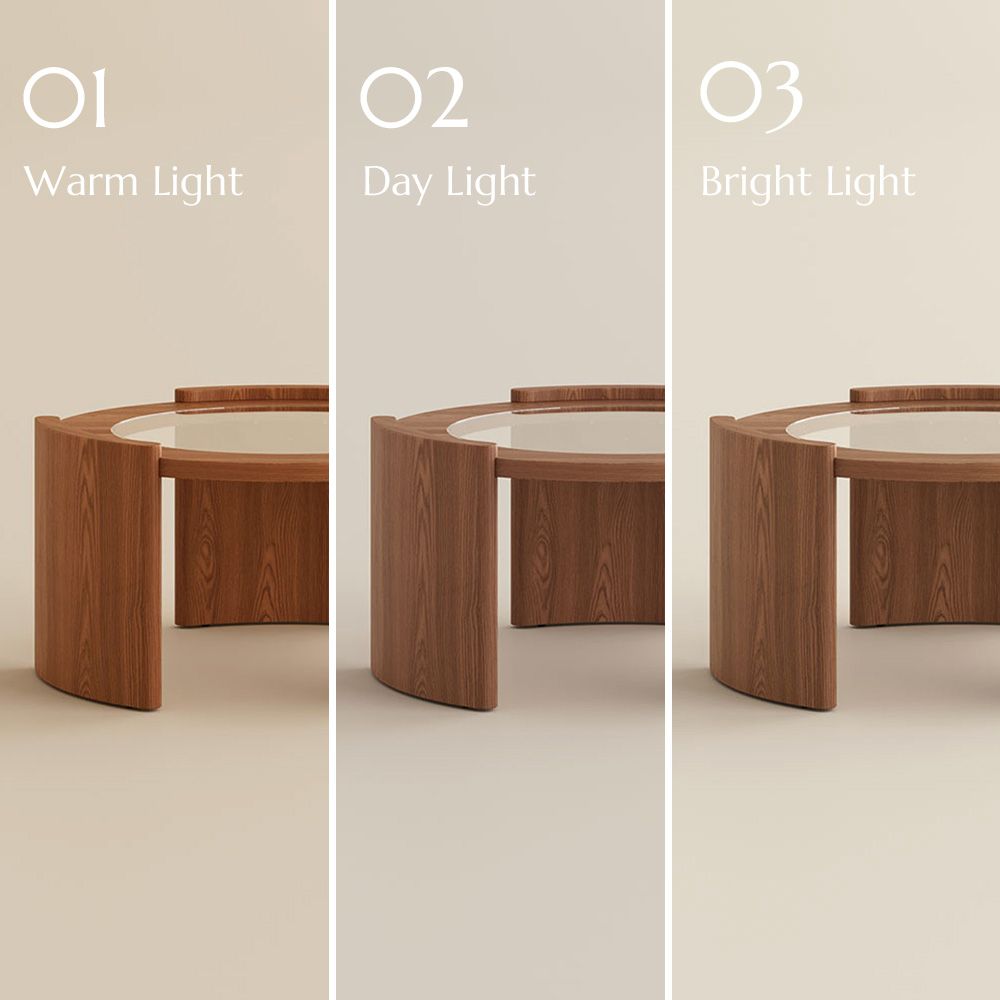 Round Transparent Glass Glass Coffee Tables