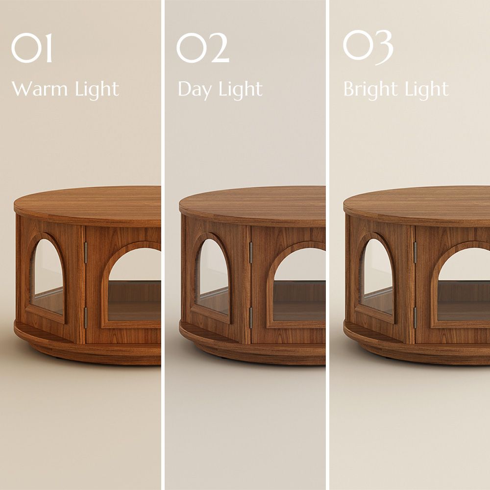 Wood Walnut Color Engineered Wood Coffee Tables