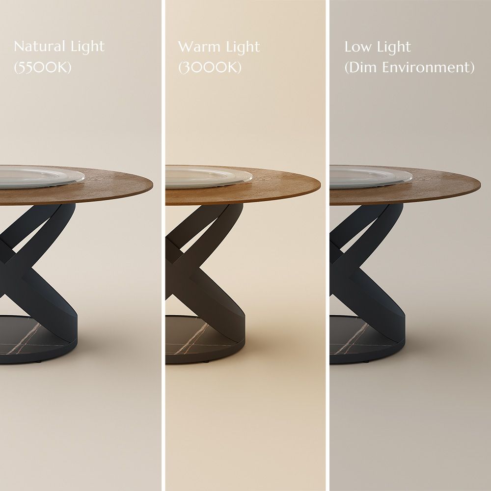 X-Shape Walnut Color Plywood Dining Tables