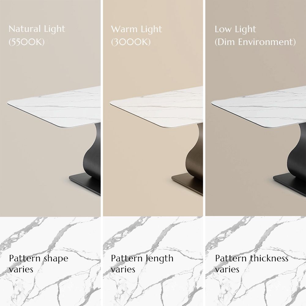 Seats 8 White Glossy Sintered Stone Dining Tables