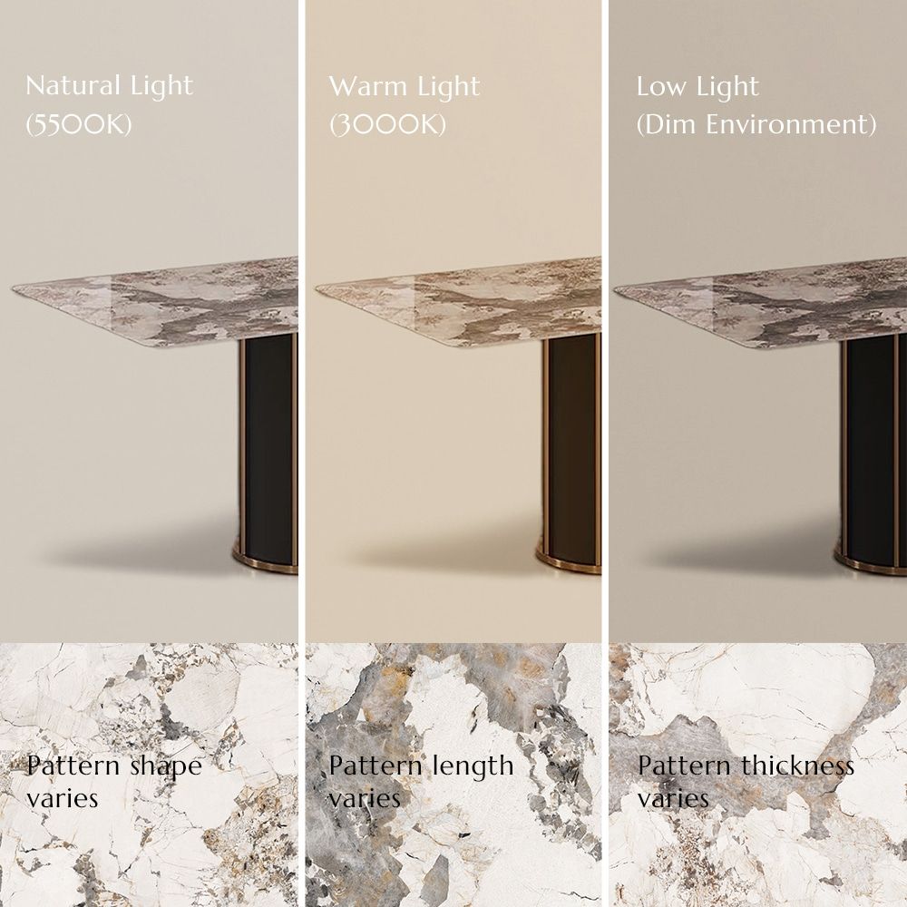 Pandora & Black Glossy Sintered Stone Dining Tables