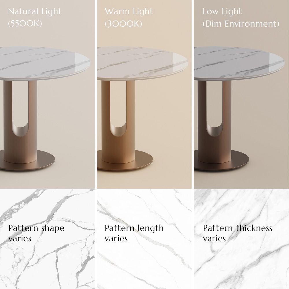 White & Bronze Glossy Sintered Stone Small Bar & Bistro Tables