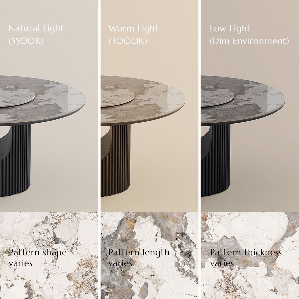 Stone White Glossy Sintered Stone Dining Tables