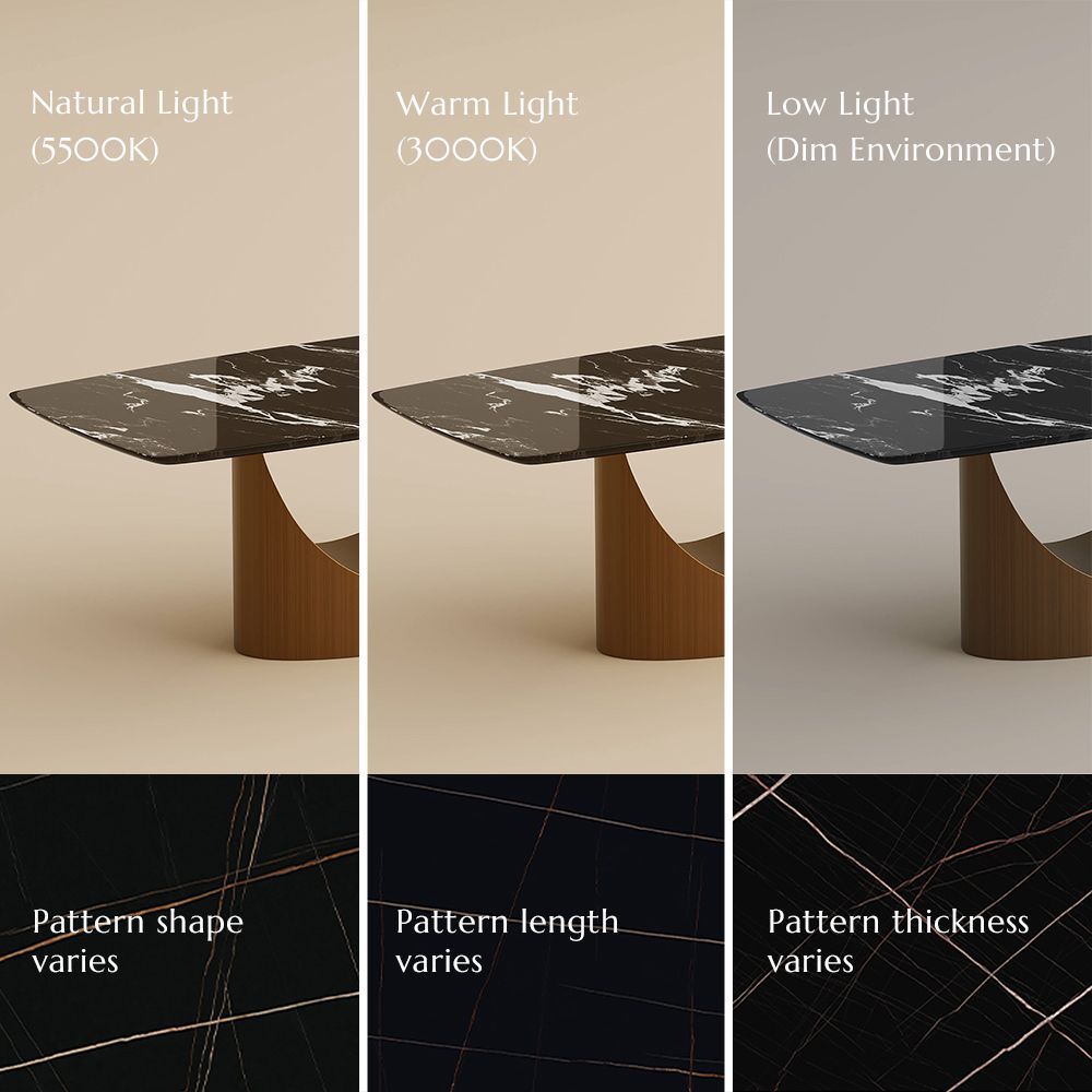 U-Shape Black Natural Marble Dining Tables