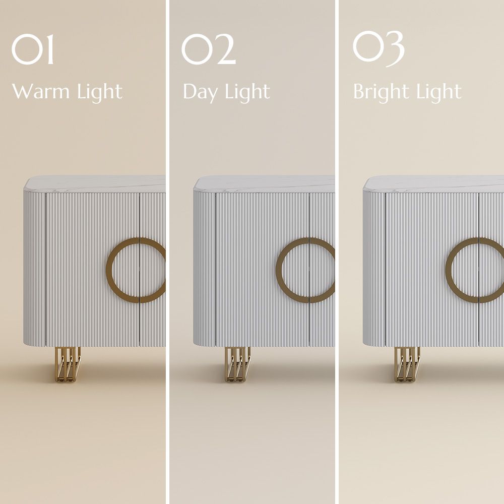 Sintered Stone White & Gray Glossy Sintered Stone Sideboards & Buffets