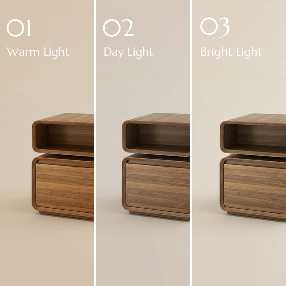 Modern Walnut Color MDF End & Side Tables