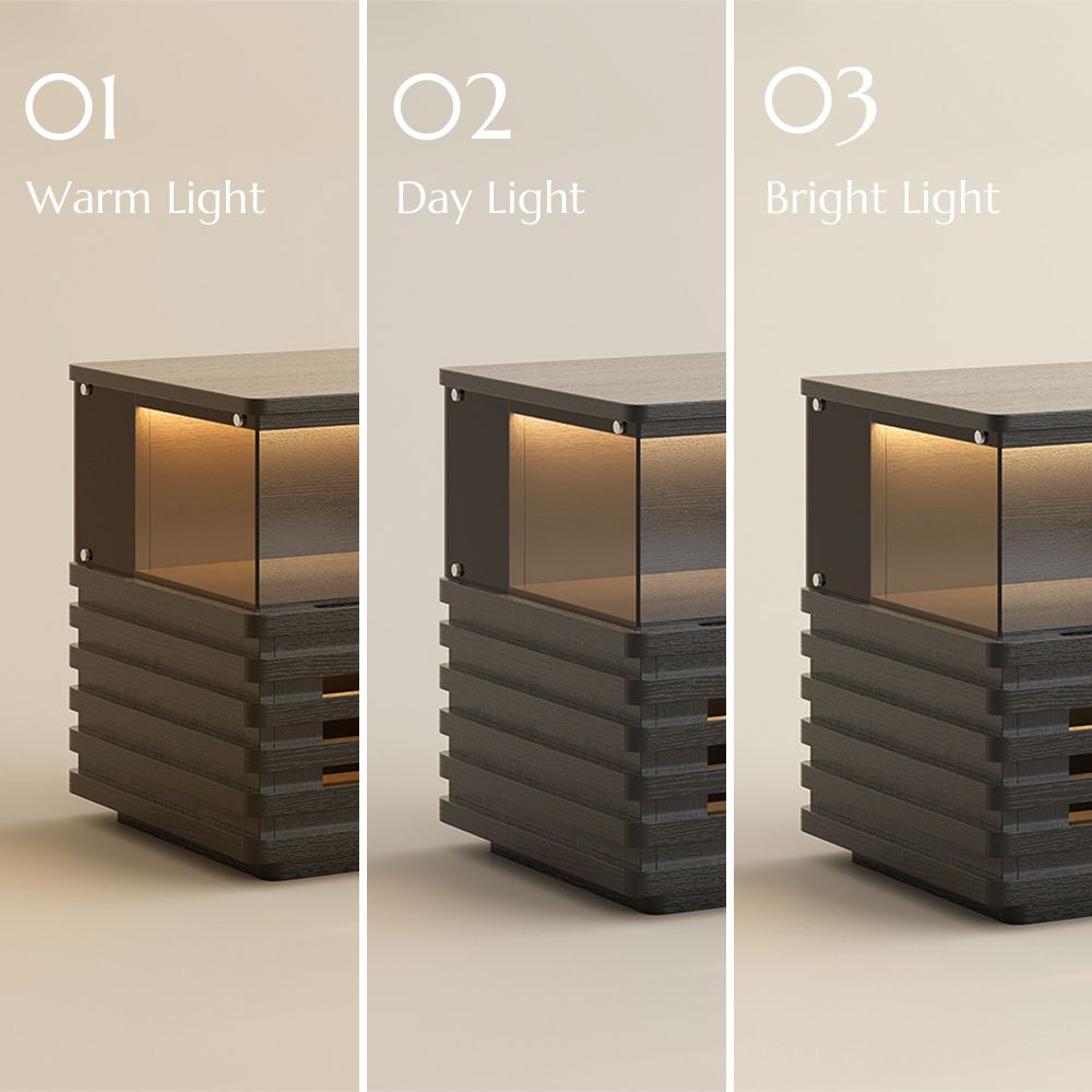 with Storage Black End & Side Tables