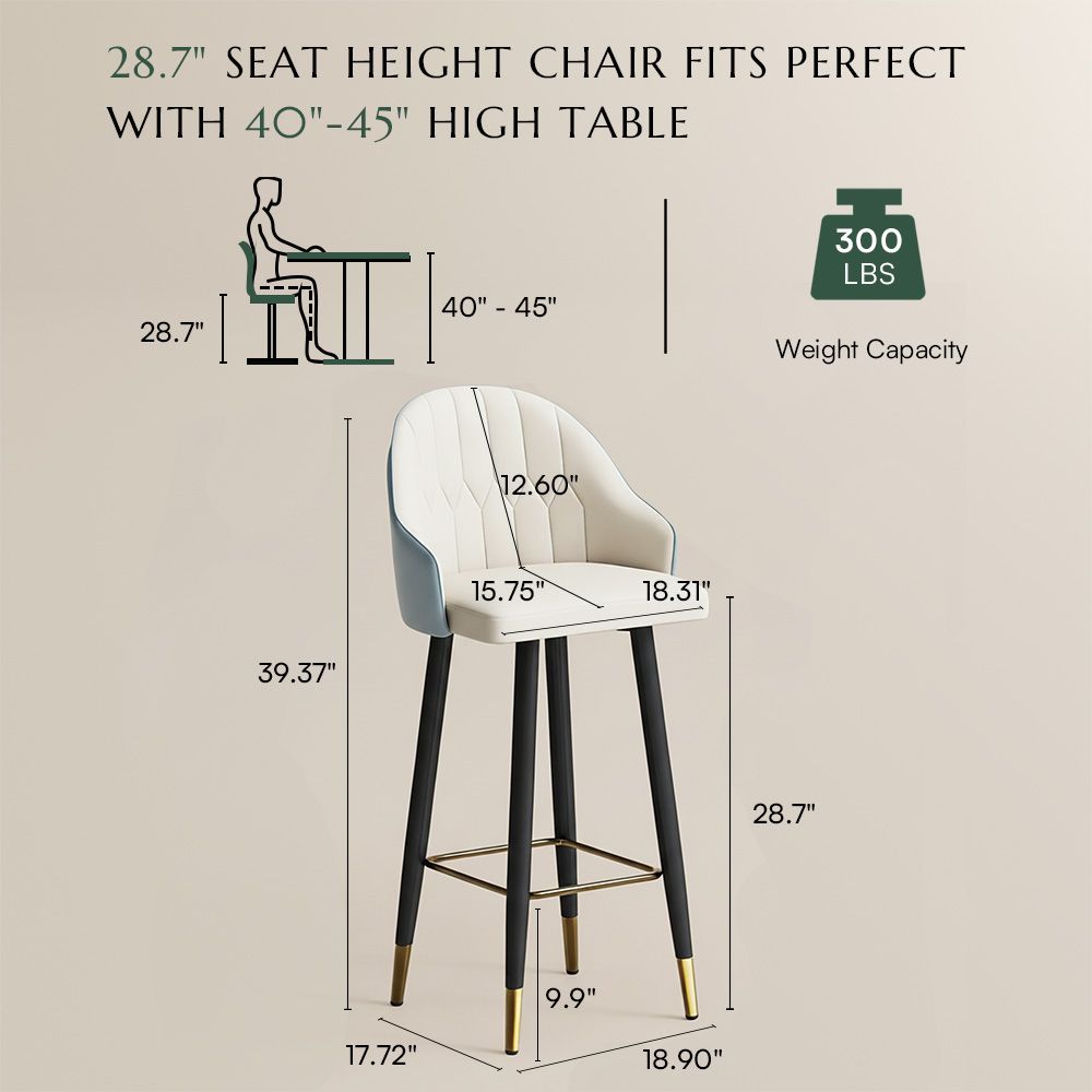 Modern Blue PU Leather Bar Stools & Counter Stools