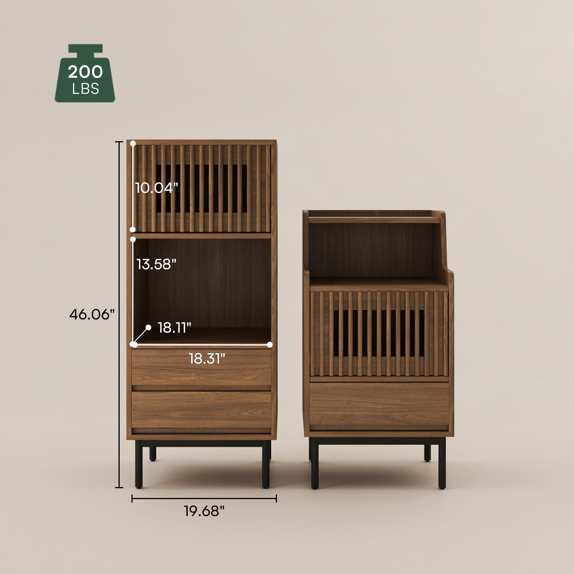 Partly Assemble Walnut Color Plywood Cabinets & Chests