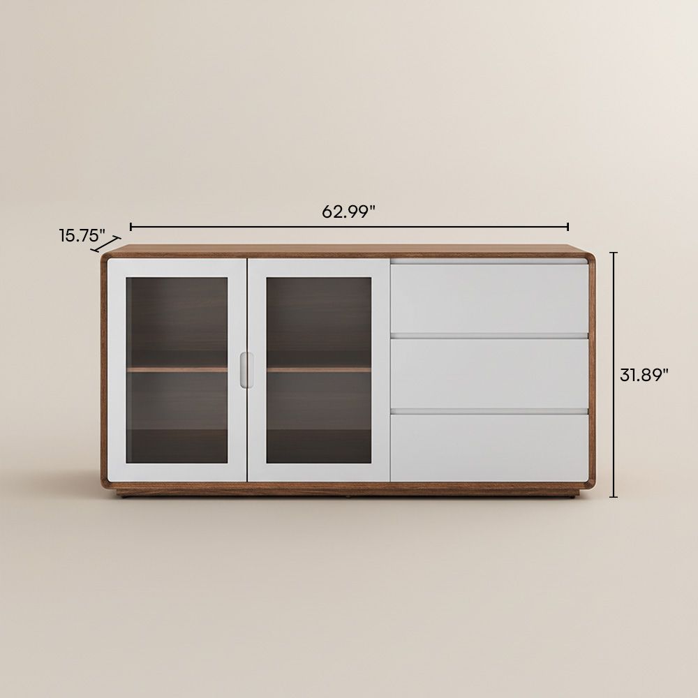 Wood Walnut & White MDF Cabinets & Chests