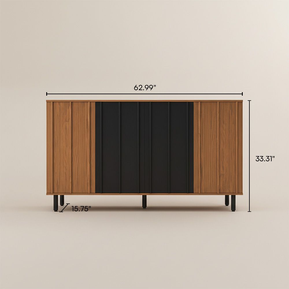 with Storage Walnut & Black Plywood Cabinets & Chests