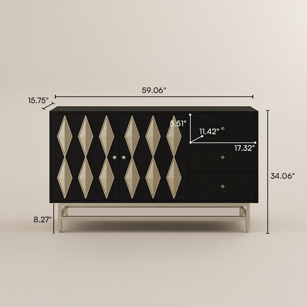 with Drawers Black MDF Cabinets & Chests