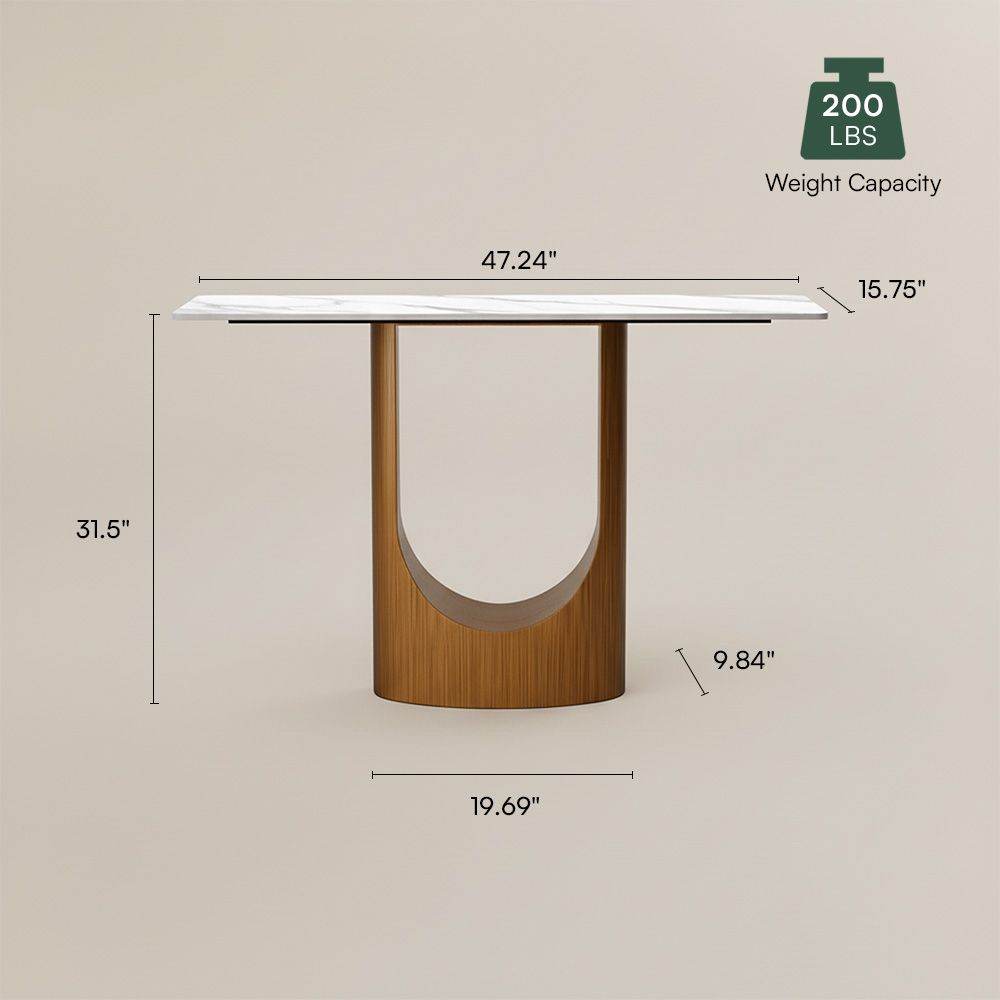 Sintered Stone White & Bronze Sintered Stone Console Tables