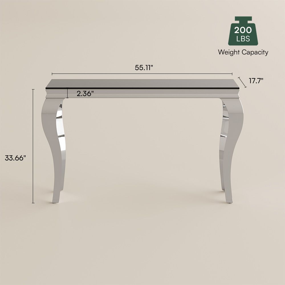 Metal Glossy Black Console Tables