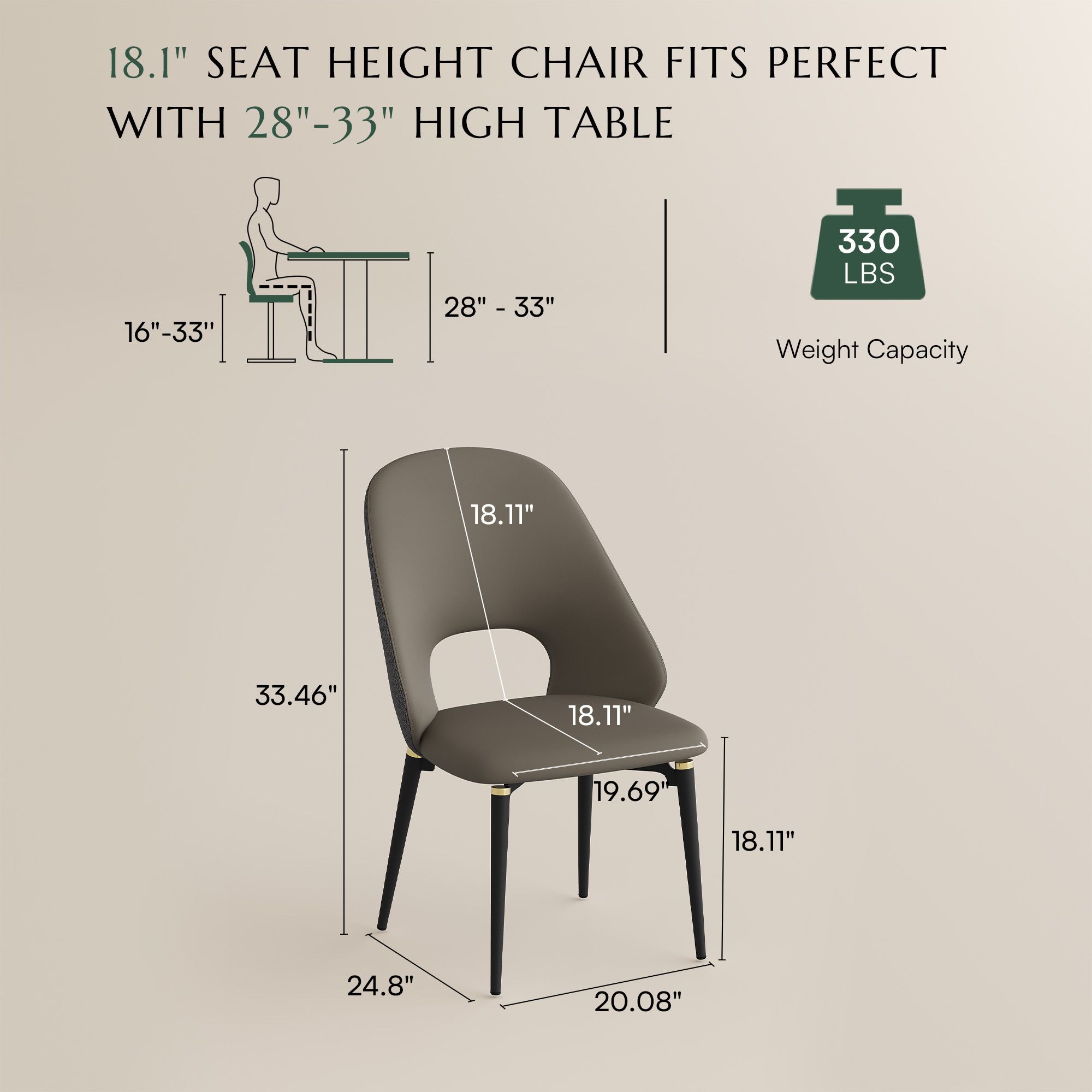 Partial Assembly Required Brown & Gray PU Leather Dining Chairs