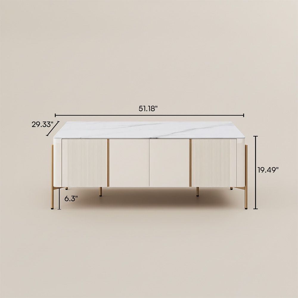 Modern White & Gold MDF  Coffee Tables
