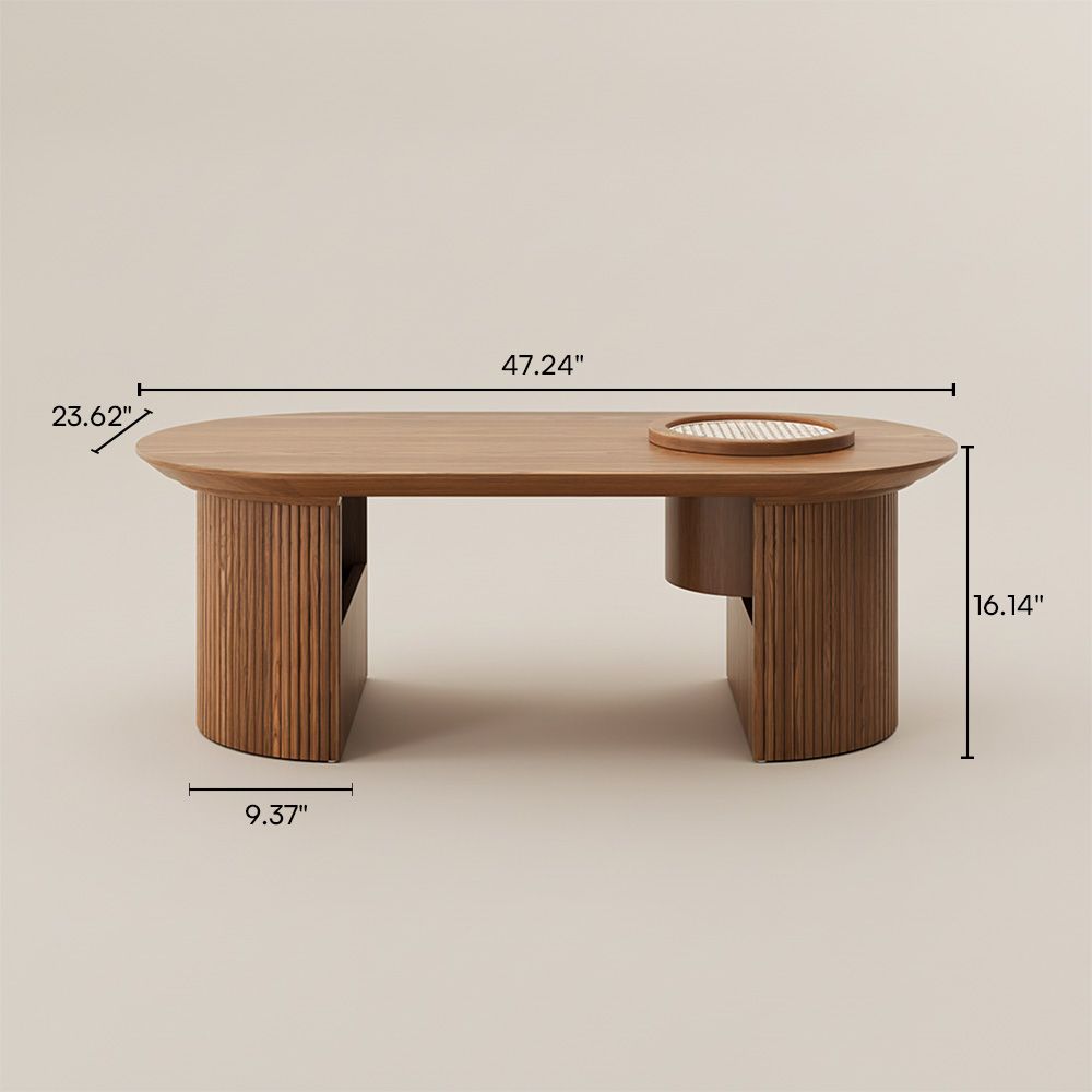 Wood Walnut Color MDF Coffee Tables