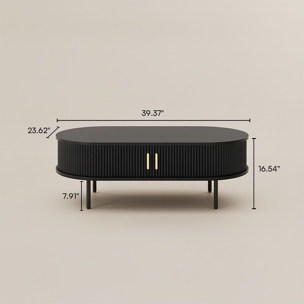 Fluted Black Plywood Coffee Tables
