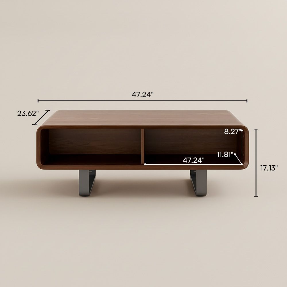Mid Century Modern Walnut Color MDF Coffee Tables
