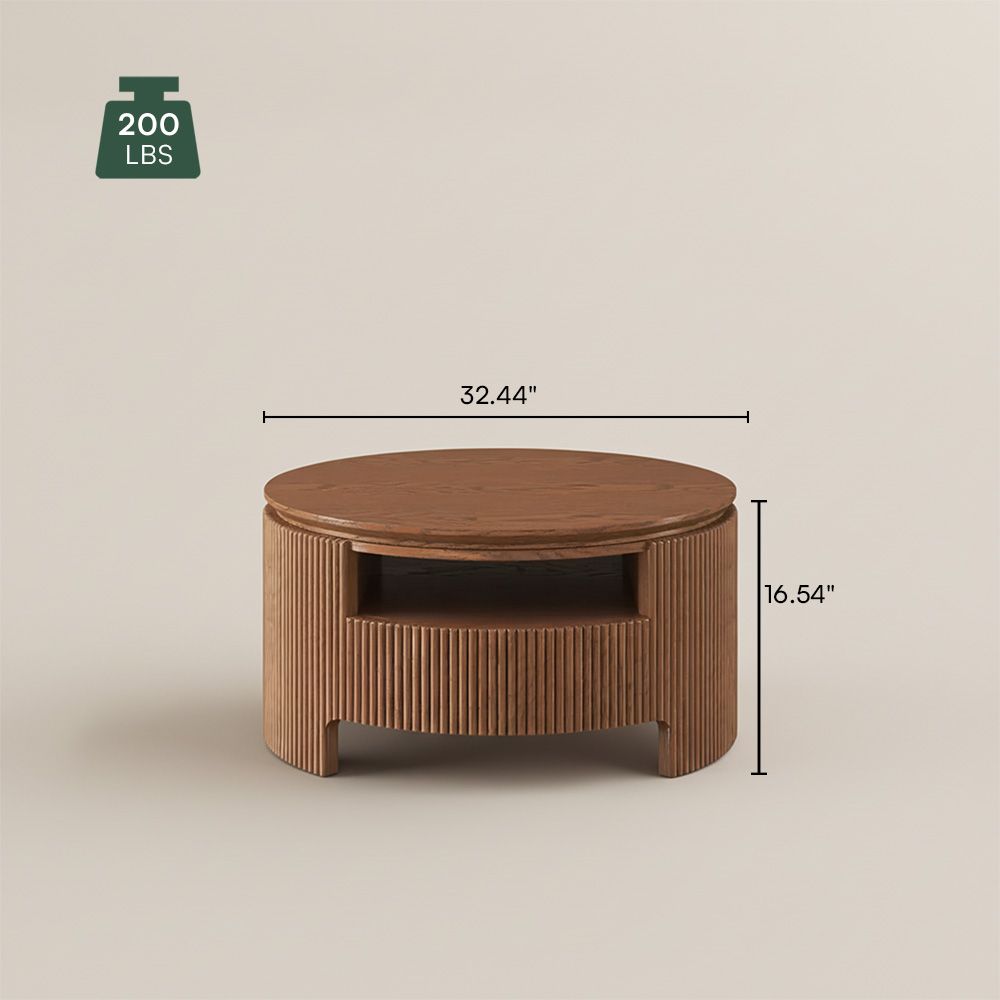 with Drawers Walnut Color MDF Coffee Tables