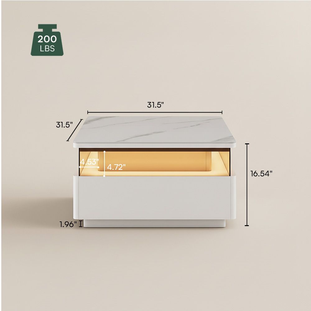 with LED Light Dark Wood & Black MDF Coffee Tables