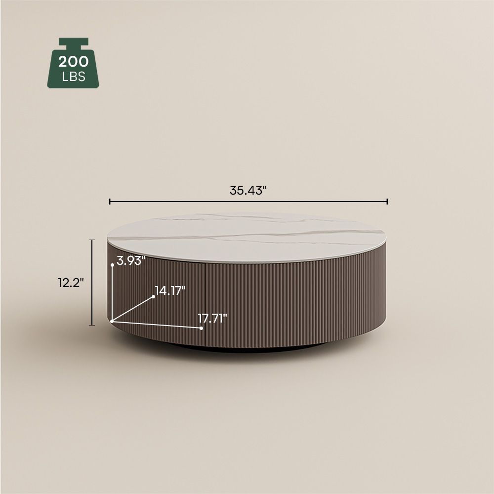 Modern Gray Sintered Stone Coffee Tables