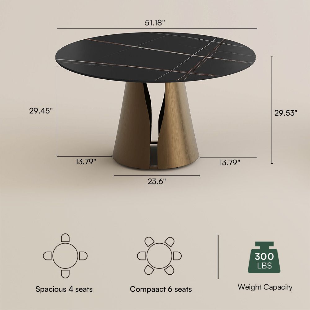 Round White Matte Sintered Stone Dining Tables