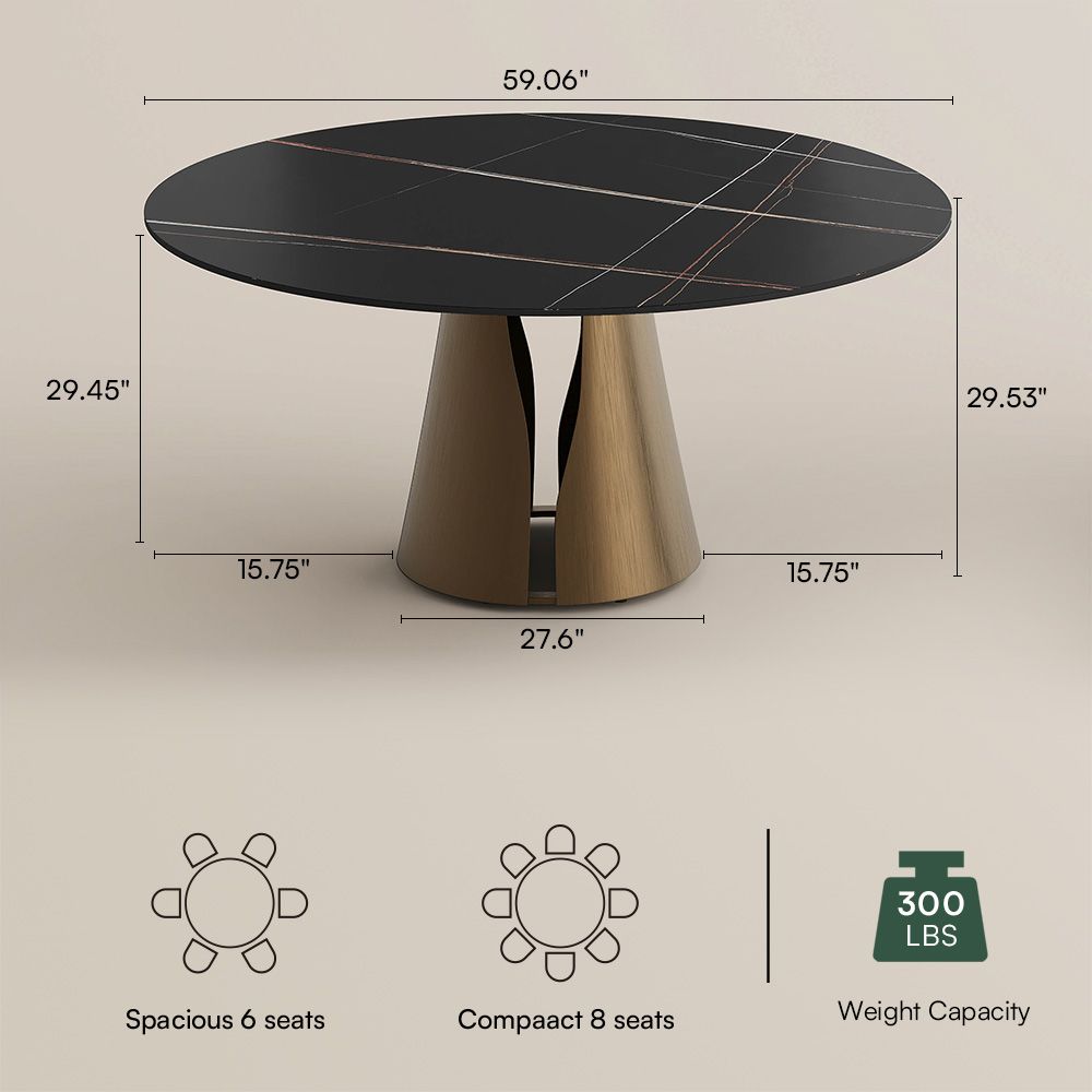 Glossy Sintered Stone Black Glossy Sintered Stone Dining Tables