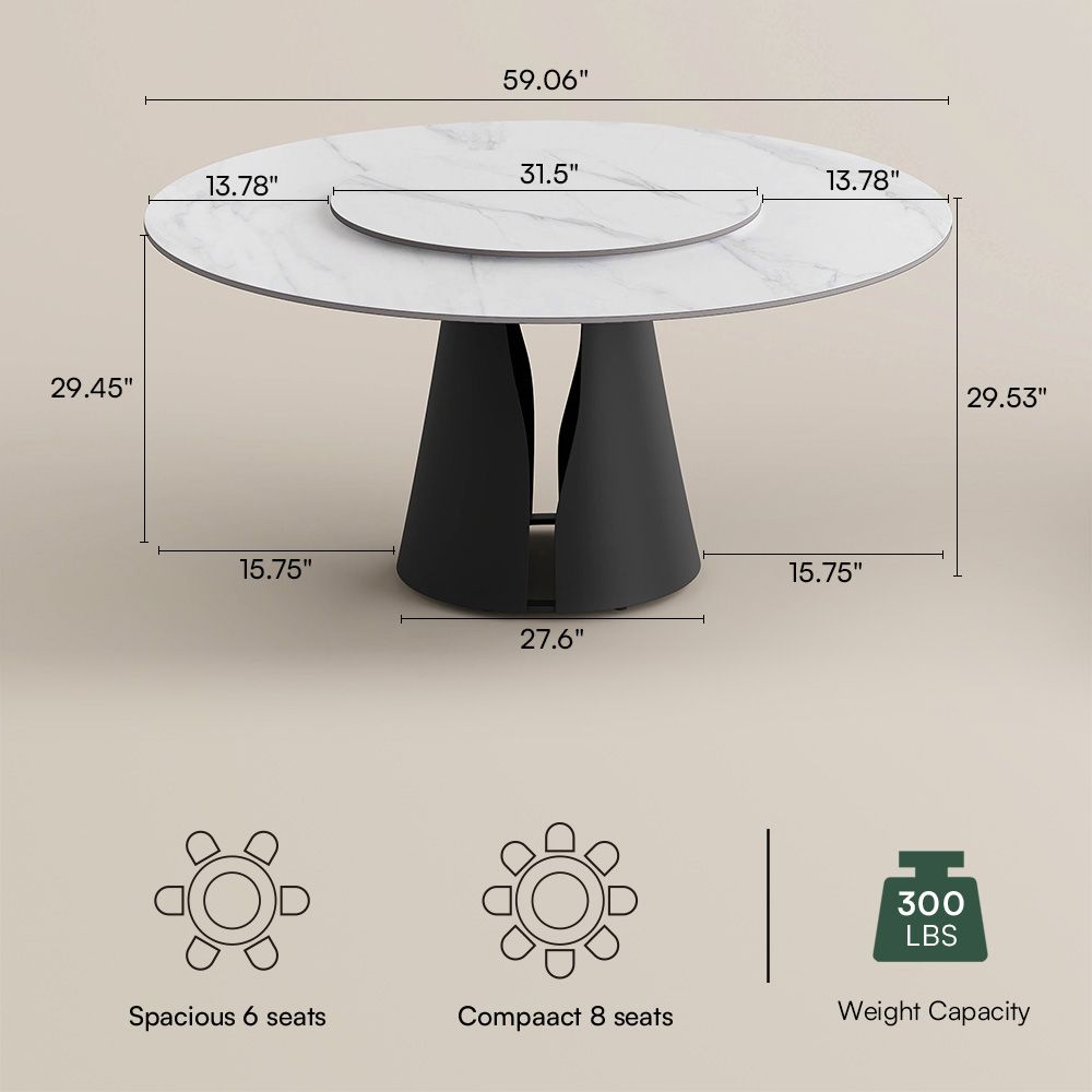 Black Black Glossy Sintered Stone Dining Tables