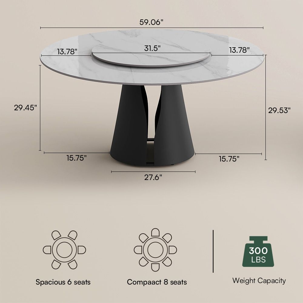 Black Black Glossy Sintered Stone Dining Tables