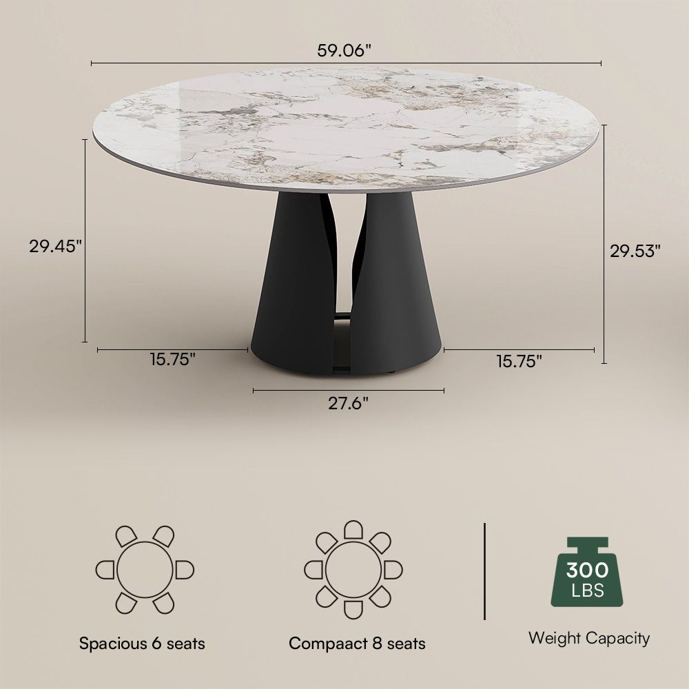 Glossy Sintered Stone Black Glossy Sintered Stone Dining Tables