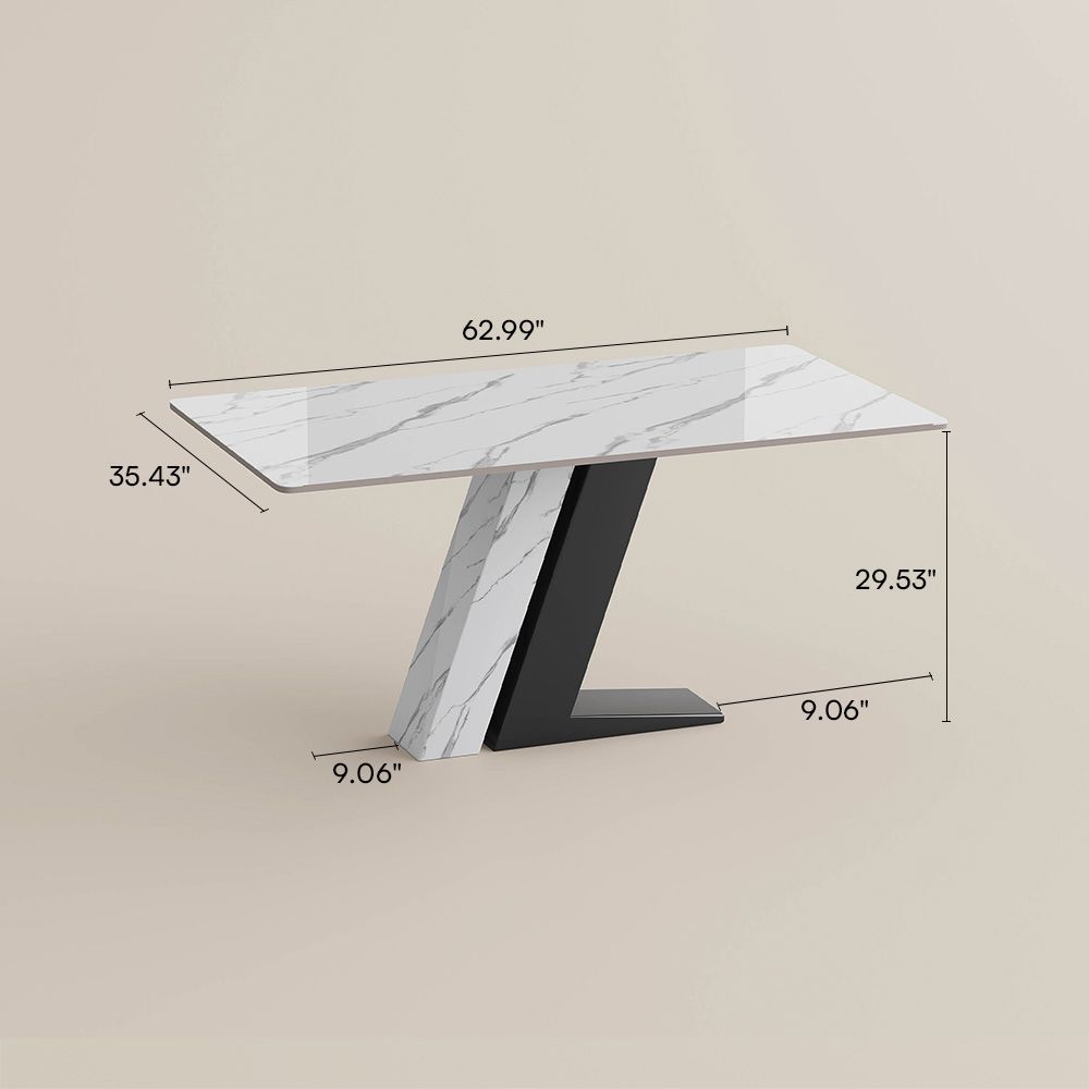 for 4 White Glossy Sintered Stone Dining Tables