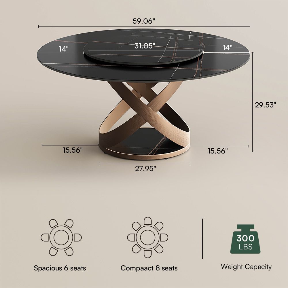 X-Shape Black Matte Sintered Stone Dining Tables