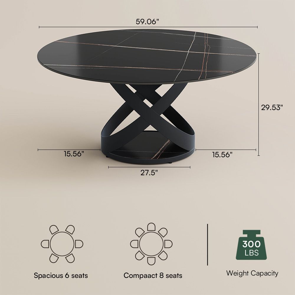 Matte Sintered Stone Black Matte Sintered Stone Dining Tables