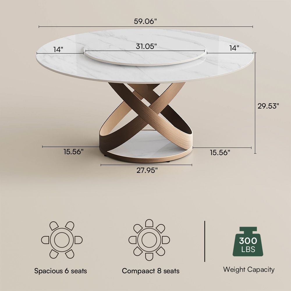 Modern White Glossy Sintered Stone Dining Tables