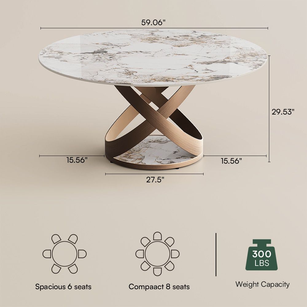 Maxwell Pandora Glossy Sintered Stone Dining Tables