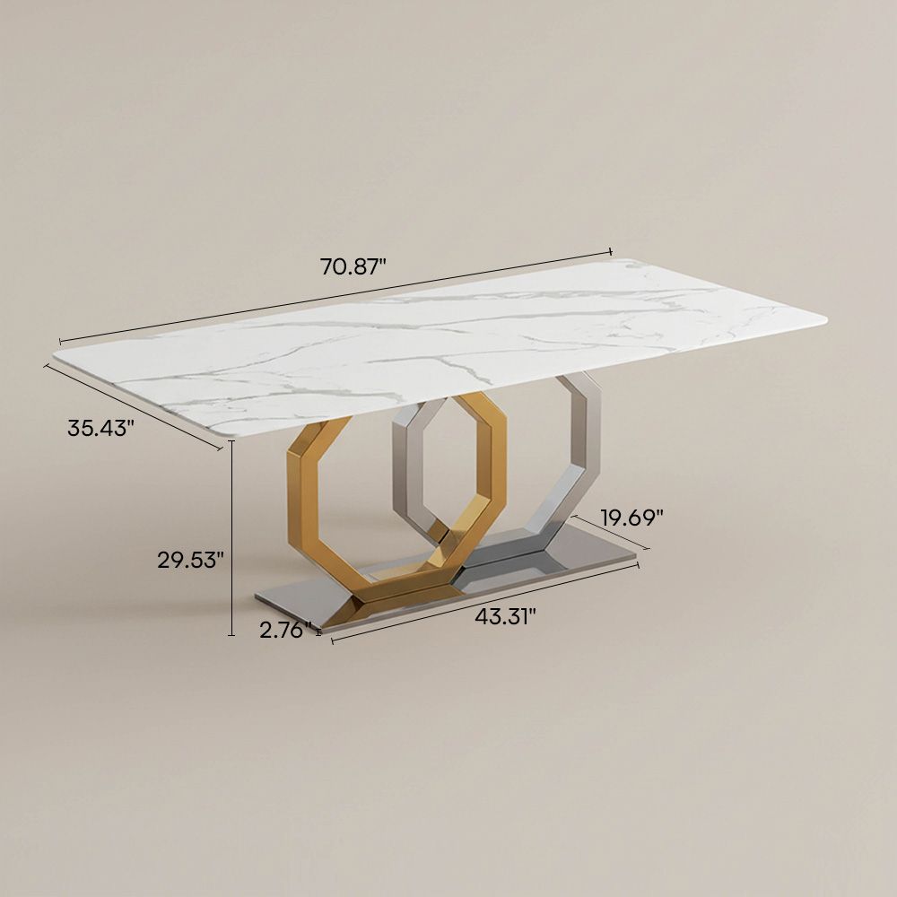 White Faux Marble Dining Tables