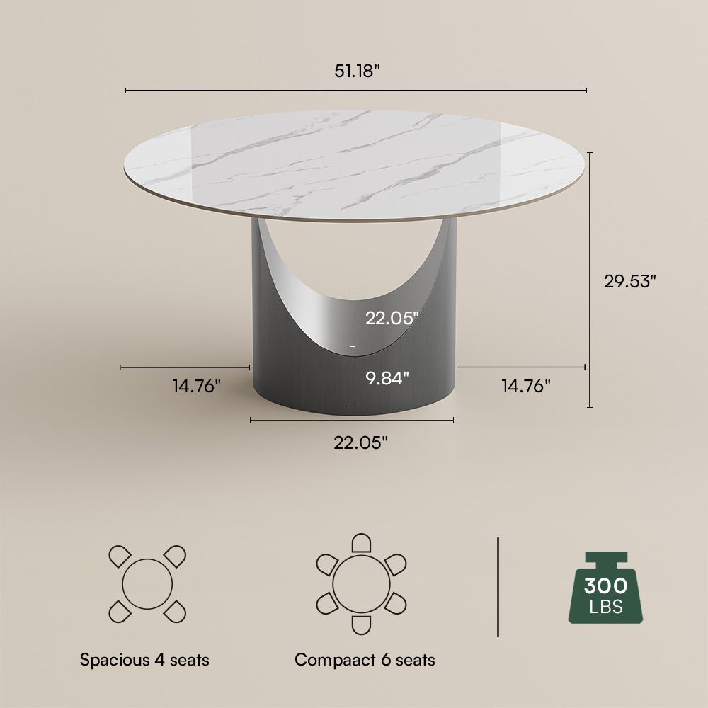 for 4 White Glossy Sintered Stone Dining Tables