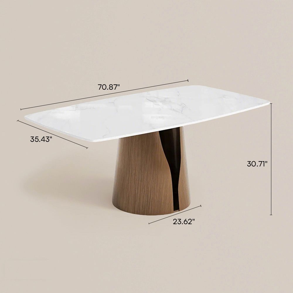 Modern White & Bronze Sintered Stone Dining Tables
