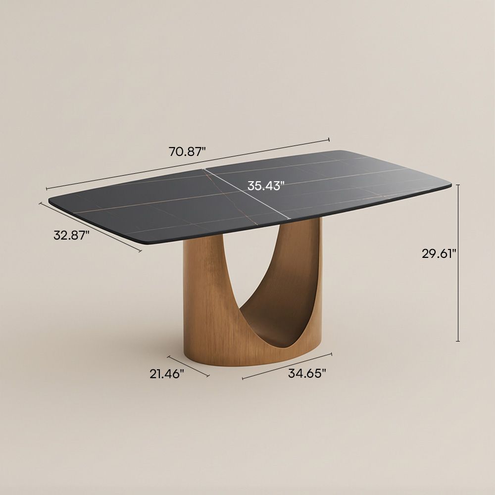 Seats 6 Matte Black Sintered Stone Dining Tables