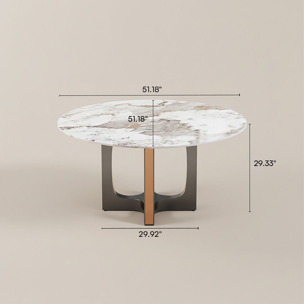 Metal Base Pandora Glossy Sintered Stone Dining Tables