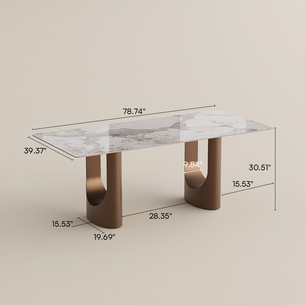 HOBART Pandora Glossy Sintered Stone Dining Tables