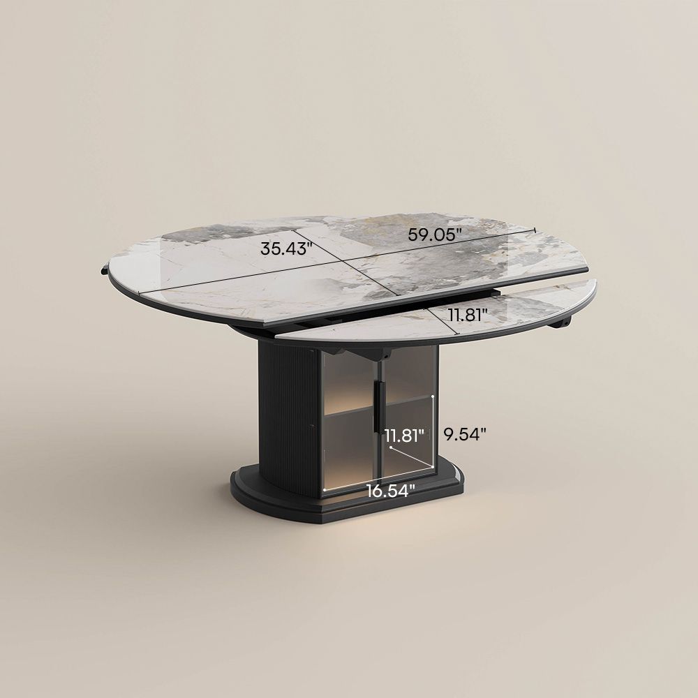 for 8 White Sintered Stone Extendable Dining Tables