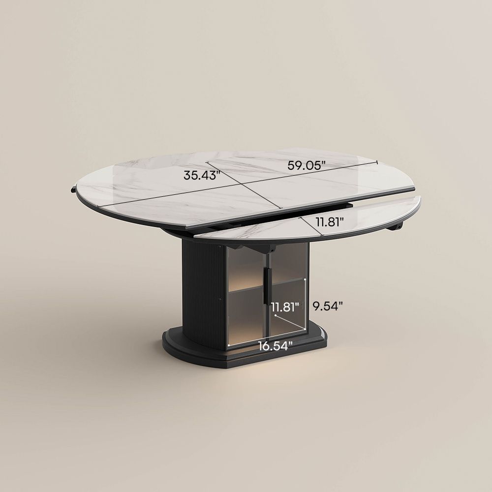 for 8 White Sintered Stone Extendable Dining Tables