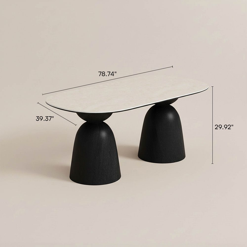 Sintered Stone Yellow & Black Matte Sintered Stone Dining Tables